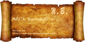 Mák Barnabás névjegykártya